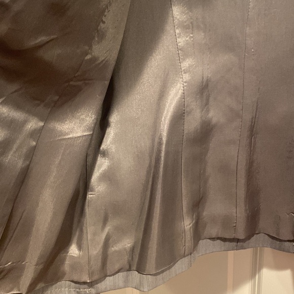 City Unlimited, Gray Pinstriped Blazer Structured Jacket Size 10 Fully Lined - Picture 5 of 6